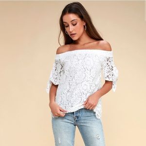 Lulus White Off-The-Shoulder Top